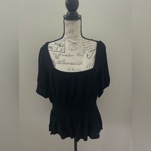 Sofia Vergara Smocked Peplum Top, Size XL